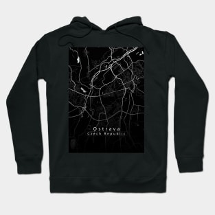 Ostrava Czech Republic City Map dark Hoodie